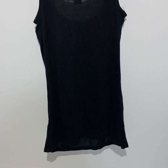 Armani Exchange Women's Sequined Logo Scoop Neck Tank Top Black Gold Size Large - Picture 6 of 9